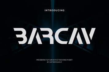 Barcav - Modern Futuristic Techno Font