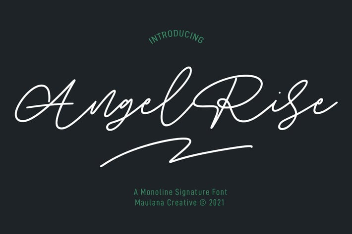 Angel Rise Monoline Signature Font