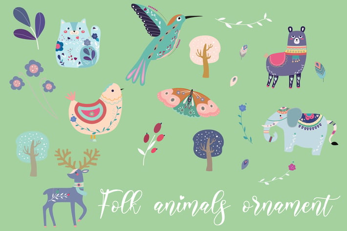 Folk Animals Ornament