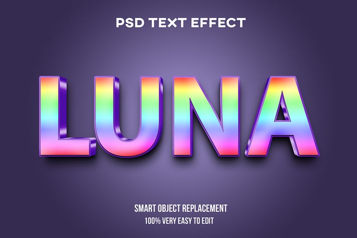 3D gradient colorful tex effect