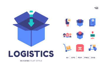 36 Logistics Icons Flat Style