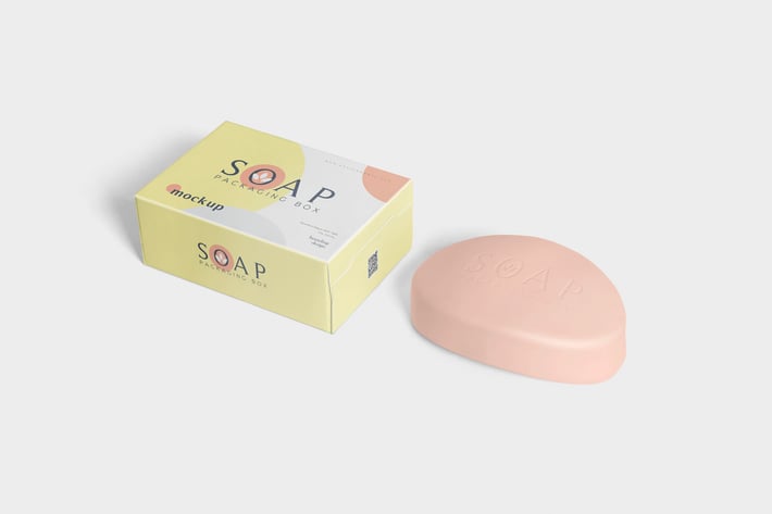 Packaging Box & Soap Mockup