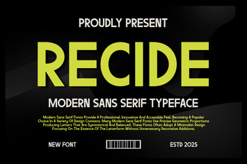 Recide - Modern Sans Serif Typeface