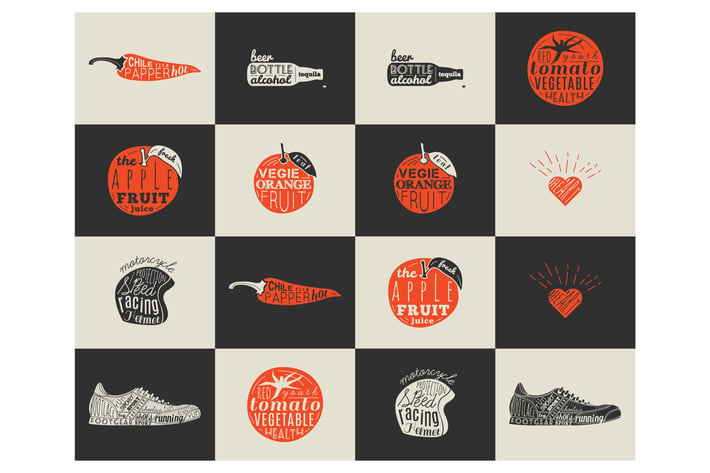 Trendy Retro Vintage Insignias Bundle
