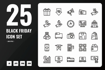 Black Friday Line Icons
