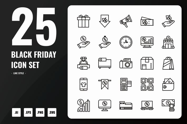 Black Friday Line Icons