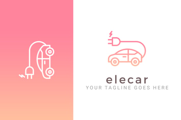 Elecar - Electric Car Logo Template