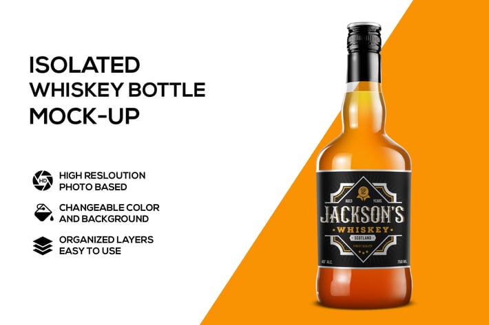 Whiskey bottle mockup