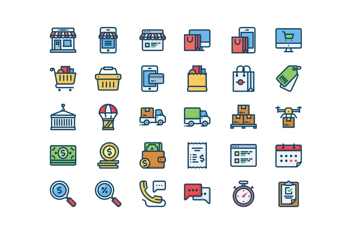 30 Shop and Delivery icons