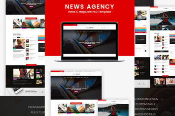 News Agency - News Magazine Newspaper  PSD templat