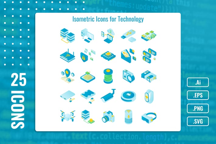 25 Iconset Isometric Technology 