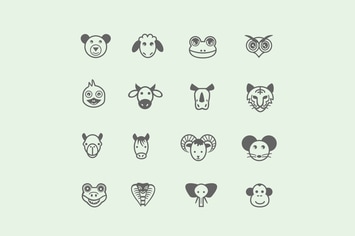 16 Cartoon Animal Icons