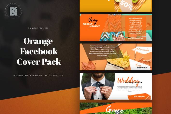 Orange Banners Facebook Pack