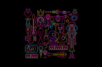 Beauty Pageant neon colors vector illustration