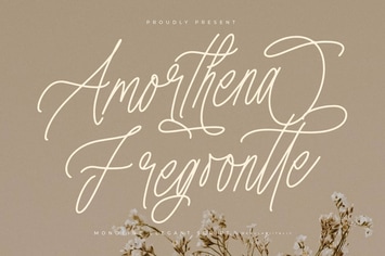 Amorthena Fregoontte Monoline Elegant Script Font