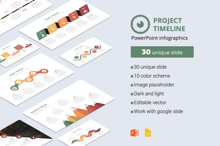 project timeline powerpoint infographics