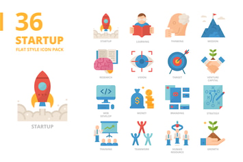 Startup Flat Style Icon Set