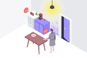 Smartthings Voice Control Isometric Illustration
