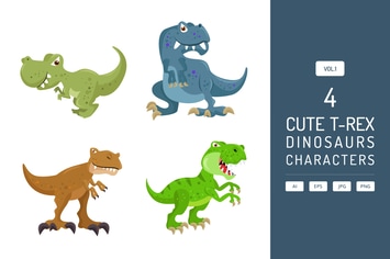 Cute T-Rex - Dinosaurs Character Vol.1