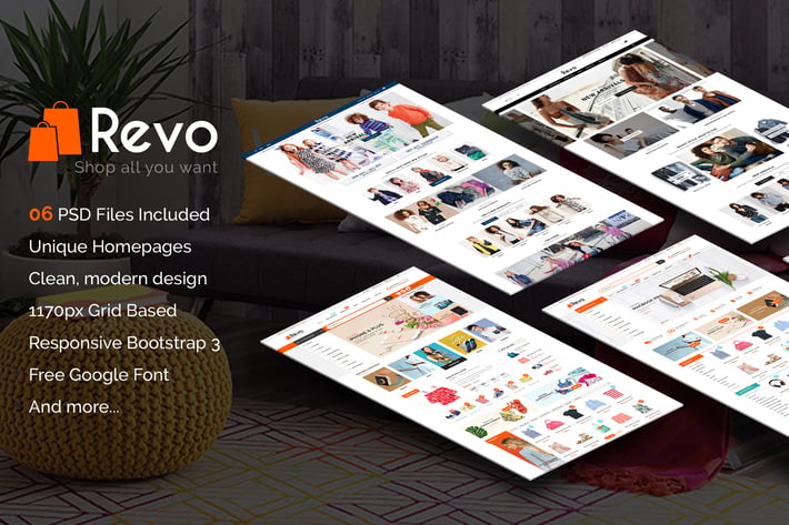 Revo - Modern Multipurpose PSD eCommerce Template
