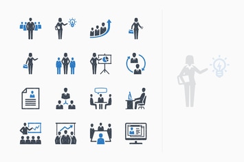 Business Management Icons Set 1 - Blue Series