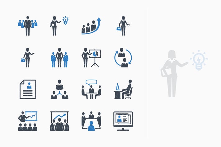 Business Management Icons Set 1 - Blue Series