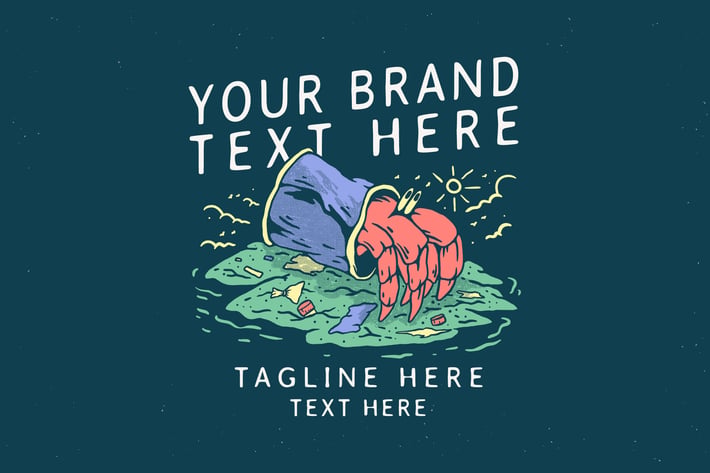 vintage design illustration of beach trash