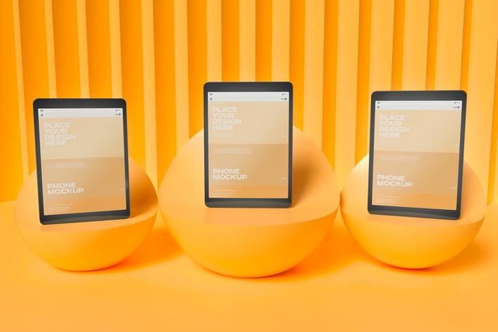 Three Tablet Mockup
