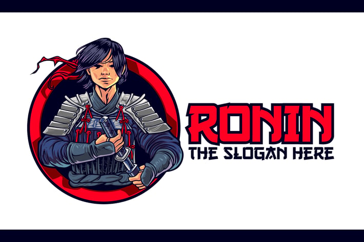 Young Ronin Character Mascot Logo