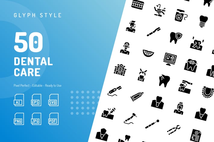 Dental Care Glyph Icons
