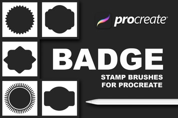 Procreate Stamp Brushes - Badges