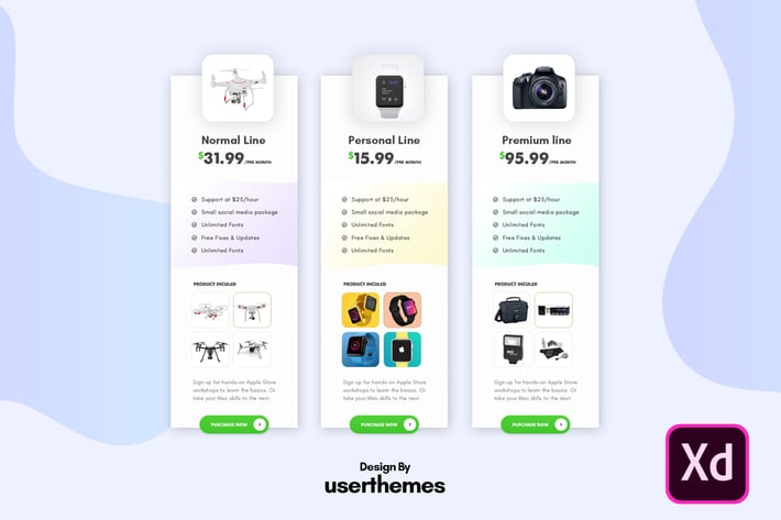 Business Pricing Table XD Template 