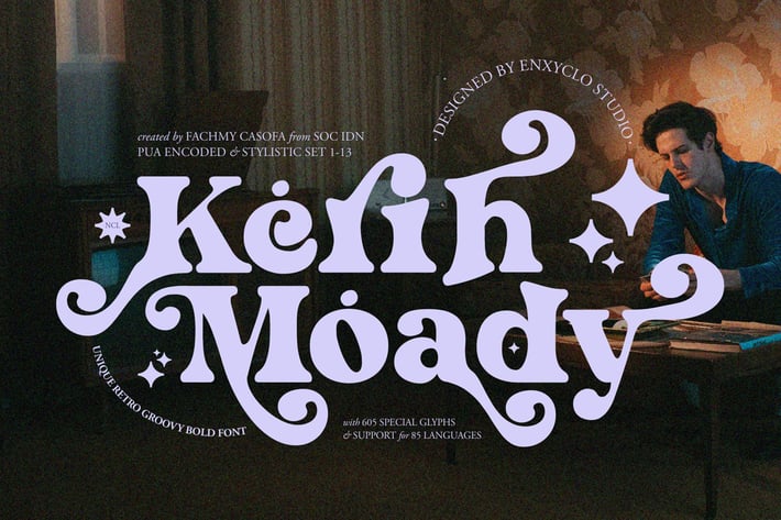 NCL Kerih Moady - Retro Groovy Bold Font