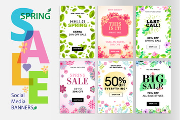 Spring sale banners 