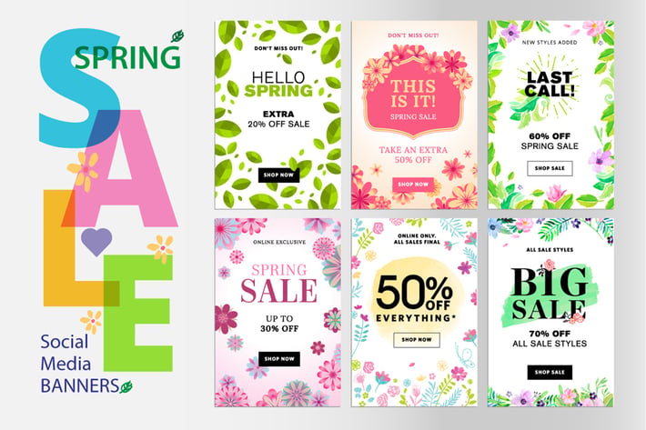 Spring sale banners 
