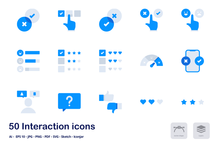 Interactions Accent Duo Tone Flat Icons