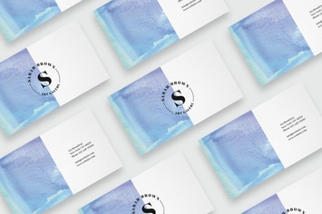 Business Card Template with watercolor background
