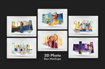3D Photo Box Mockups Template V-8