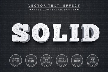 3D stone - editable text effect,  font style