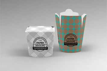 Round Base Noodle Box Packaging Mockup