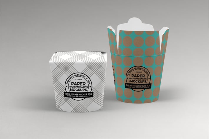 Round Base Noodle Box Packaging Mockup