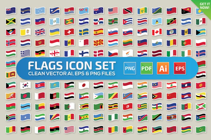 Flags icon set