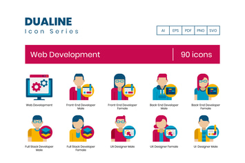 90 Web Development Icons