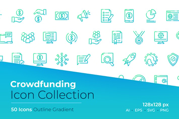 Crowdfunding Outline Gradient Icon