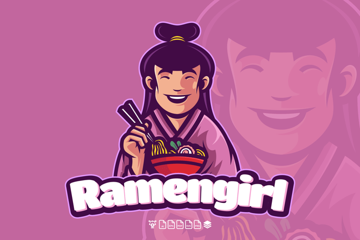 LOGO MASCOT GIRL NOODLE