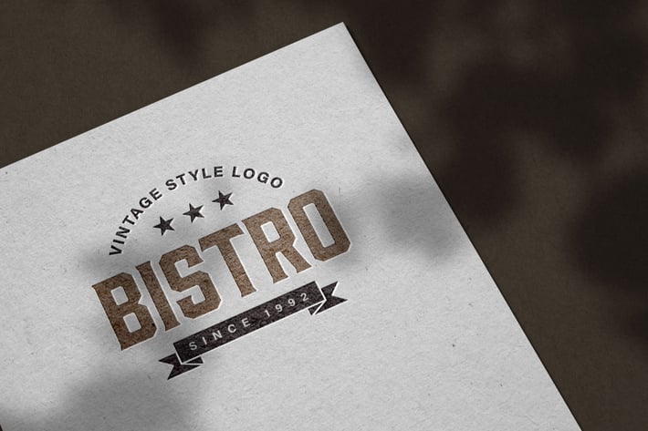 Debossed Logo Mockup on Uncoated Paper