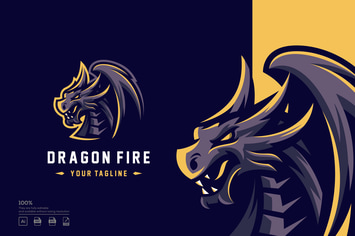 Dragon esport logo design