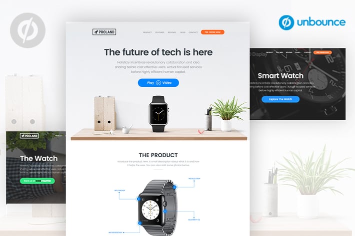 Unbounce Product landing Page Template - Proland