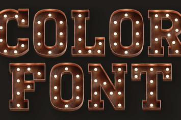 Marquee Lights - 3D Color SVG Font