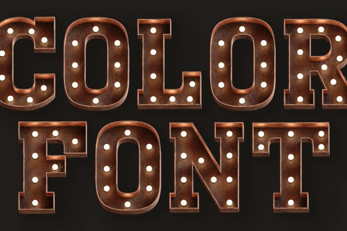 Marquee Lights - 3D Color SVG Font